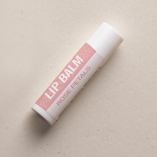 Lip Balm Label - Roos Petals - 1,25-inch vierkant