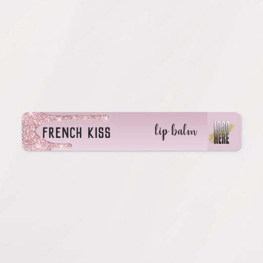 Lip Balm met Logo Gold Glitter Drip Labels (Design 1)