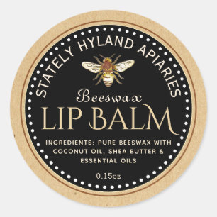 Lip Balm Mini Label Kraft op zwart