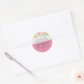 Lip Balm Pink Floral Classic Round Sticker (Envelop)