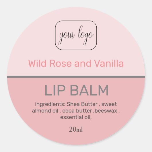Lip Balm Voeg uw eigen Logo Klassieke Ronde Sticke Ronde Sticker (Voorkant)