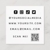 Lip Biting & Sparkles Makeut Artist Qr Code Social Vierkante Visitekaartje (Achterkant)