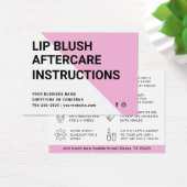 LIP BLOEDZWARE AFTERCARE INSTURCTIES VISITEKAARTJE (Bureau)