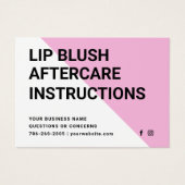 LIP BLOEDZWARE AFTERCARE INSTURCTIES VISITEKAARTJE (Voorkant)