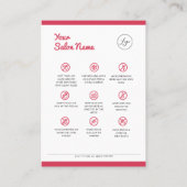 Lip Blush Aftercare Instructies PMU Instructie Visitekaartje (Achterkant)