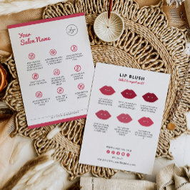 Lip Blush Aftercare Instructies PMU Instructie Visitekaartje