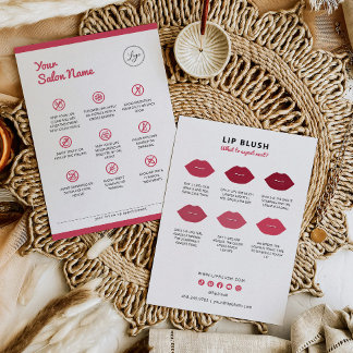 Lip Blush Aftercare Instructies PMU Instructie Visitekaartje