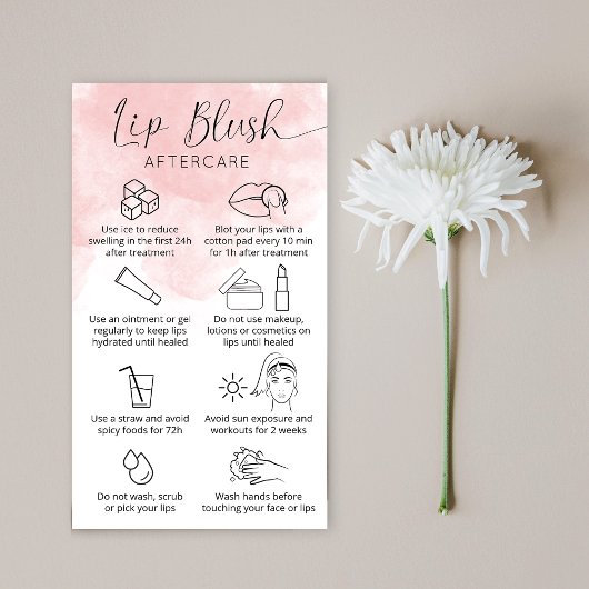 Lip Blush Tattoo Aftercare Guide Roze Waterverf Visitekaartje