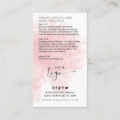 Lip Blush Tattoo Aftercare Guide Roze Waterverf Visitekaartje (Achterkant)
