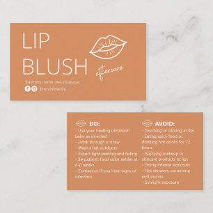 Lip Blush Tattoo Nazorg Advieskaart Visitekaartje