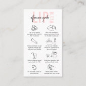 Lip Blushing Nazorg Instructies Roze schoonheid Visitekaartje (Voorkant)