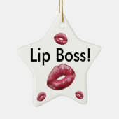 Lip Boss-kerstversiering Keramisch Ornament (Rechts)
