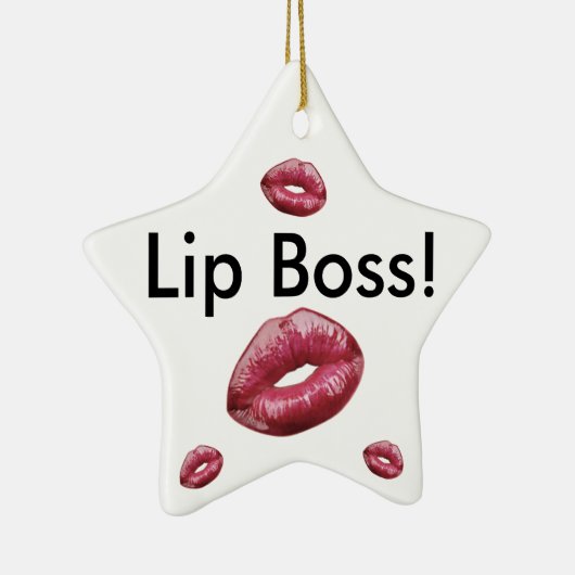 Lip Boss-kerstversiering Keramisch Ornament (Rechts)