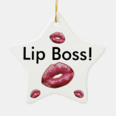 Lip Boss-kerstversiering Keramisch Ornament (Voorkant)
