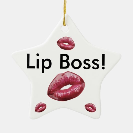 Lip Boss-kerstversiering Keramisch Ornament (Voorkant)