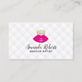 Lip Boss Makeup Artist Pink Lips & Crown Modern Visitekaartje (Voorkant)