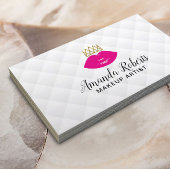 Lip Boss Makeup Artist Pink Lips & Crown Modern Visitekaartje