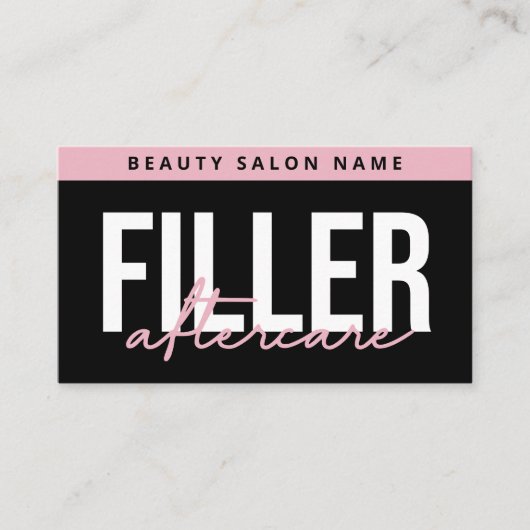 Lip Filler Botox Aftercare Instructions Editable Visitekaartje (Voorkant)
