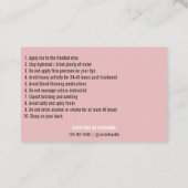 Lip Filler Natercare Visitekaartje (Achterkant)