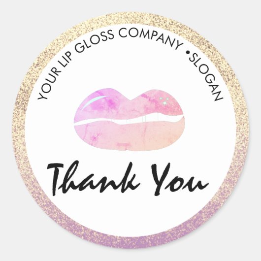 Lip Gloss Business Logo Classic Round Sticker (Voorkant)