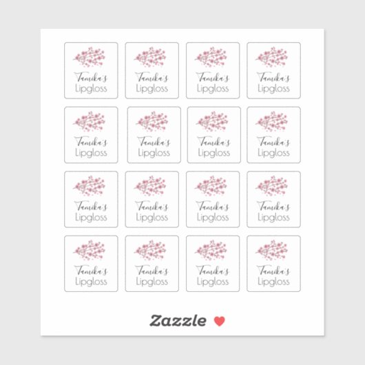 Lip Gloss Packaging Logo Cherry Blossom Tree Sticker (Vel)