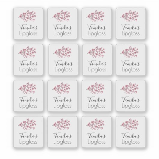 Lip Gloss Packaging Logo Cherry Blossom Tree Sticker (Voorkant)