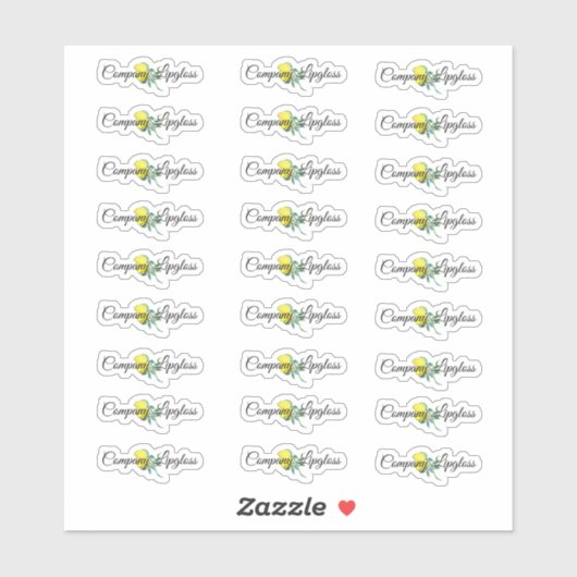 Lip Gloss Packaging Logo Lemon Branding Sticker (Vel)