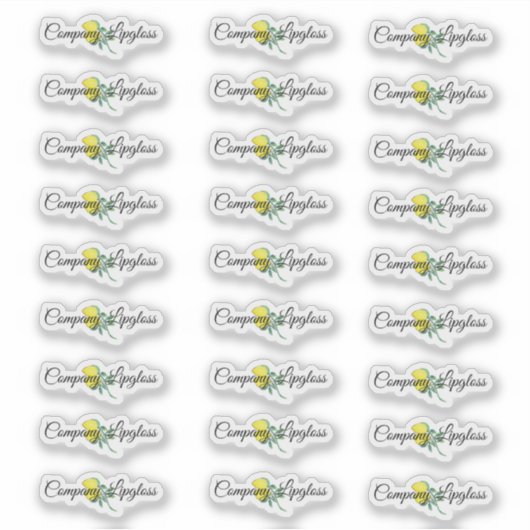 Lip Gloss Packaging Logo Lemon Branding Sticker (Voorkant)