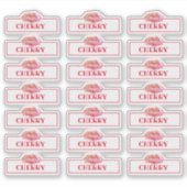 Lip Gloss Packaging Logo Lip branding Clear Red Sticker (Voorkant)