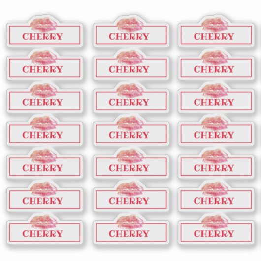 Lip Gloss Packaging Logo Lip branding Clear Red Sticker (Voorkant)