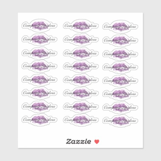 Lip Gloss Packaging Logo Lip Paars branding Clear Sticker (Vel)