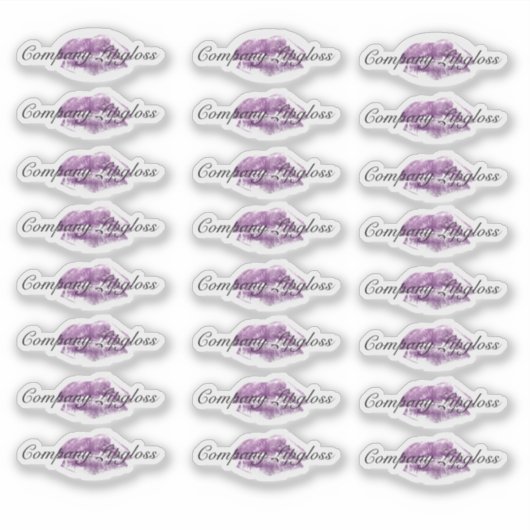 Lip Gloss Packaging Logo Lip Paars branding Clear Sticker (Voorkant)