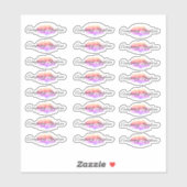 Lip Gloss Packaging Logo Lip Rainbow Branding Sticker (Vel)