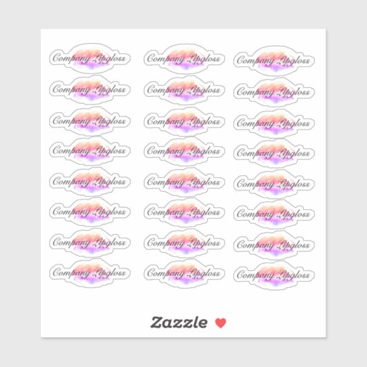 Lip Gloss Packaging Logo Lip Rainbow Branding Sticker (Vel)