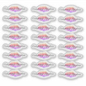 Lip Gloss Packaging Logo Lip Rainbow Branding Sticker (Voorkant)