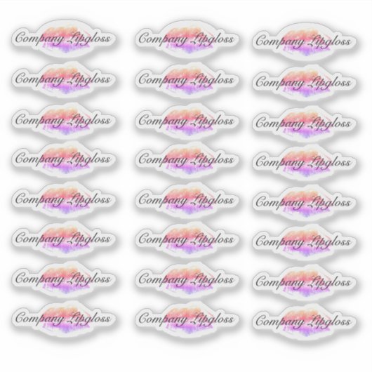 Lip Gloss Packaging Logo Lip Rainbow Branding Sticker (Voorkant)