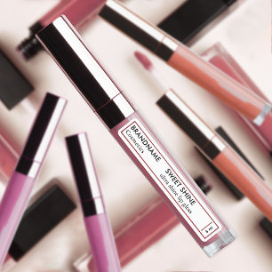 Lip Gloss Red Chic Glitter Border Productmerk Labels