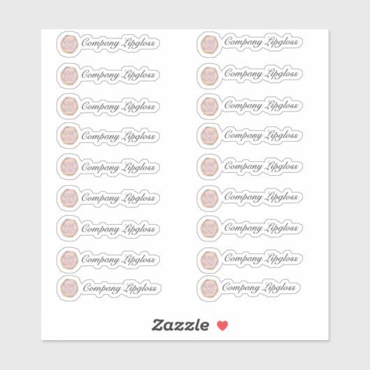 Lip Gloss-verpakking uw eigen Logo Sticker (Vel)