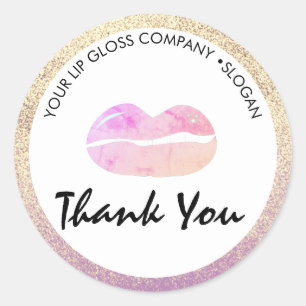 Lip Gloss Zakelijk Logo Klassieke Ronde Sticker