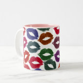 Lip-i-licious-ness koffiekoffie-mok tweekleurige koffiemok (Voorkant links)