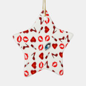 Lip Kiss Chic Keramisch Ornament (Rechts)
