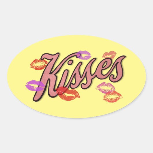 LIP KISSES OVALE STICKER (Voorkant)