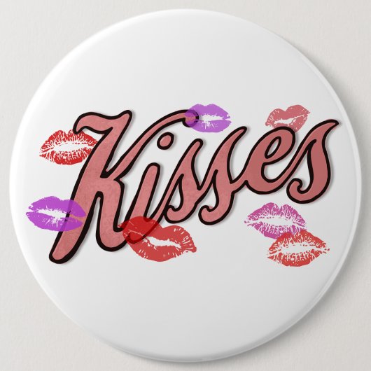 LIP KISSES RONDE BUTTON 6,0 CM (Voorkant)