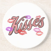 LIP KISSES ZANDSTEEN ONDERZETTER (Voorkant)