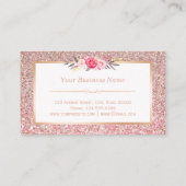 Lip Loyalty Kaart | Roze Bloemen Roos Gouden Glitt (Achterkant)