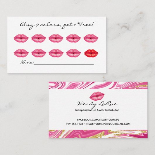 Lip Loyalty Punch-kaart - Loyalty-kaart voor klant (Voorkant / Achterkant)