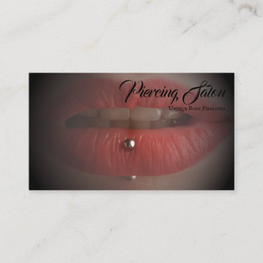 Lip Piercing foto Visitekaartje (Voorkant)