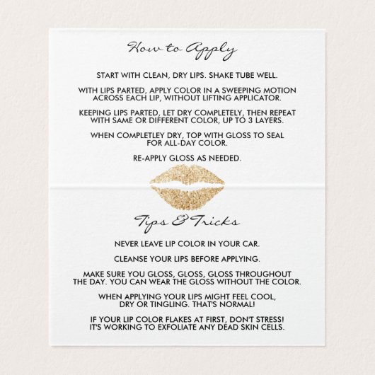 Lip Product Distributor Visitekaartje (Binnenkant ongevouwen)