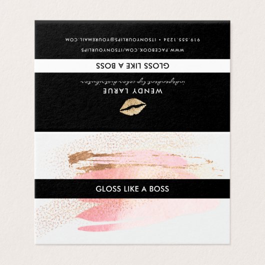 Lip Product Distributor Visitekaartje (Buitenkant ongevouwen)