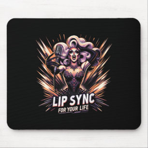 Lip Sync voor je leven Drag Queen Grappig Graphic  Muismat